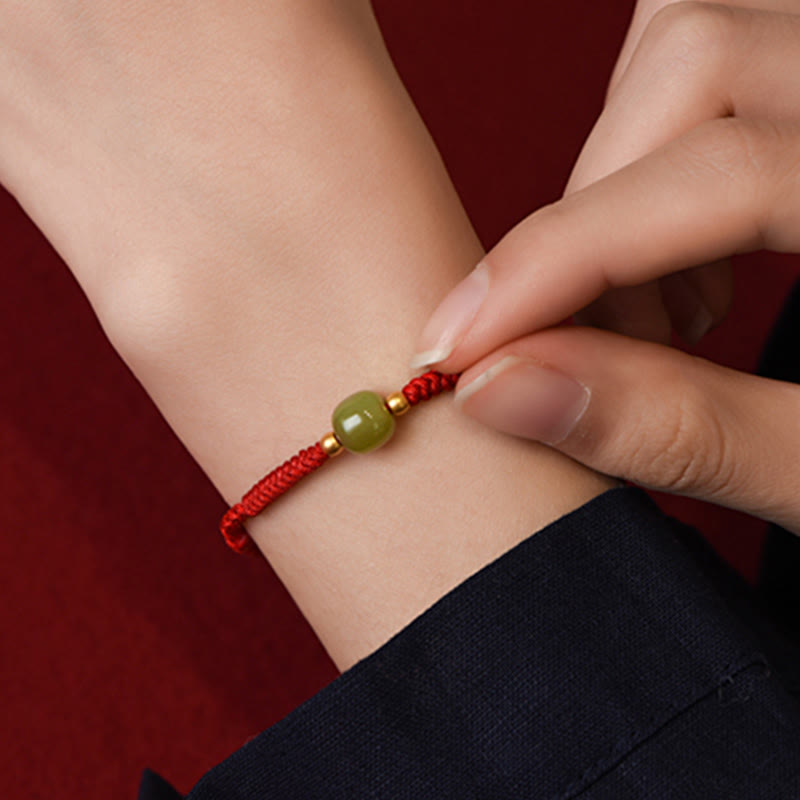 999 pure gold hetian jade red string bracelet premium collection