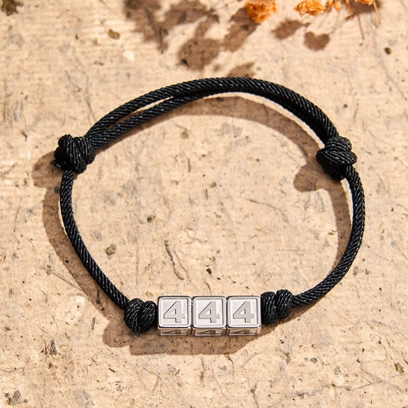 444 angel number stability protection foundation adjustable bracelet