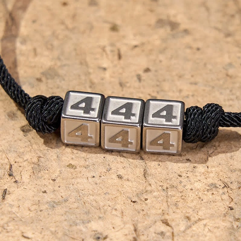 555 angel number transformation growth opportunity black string bracelet
