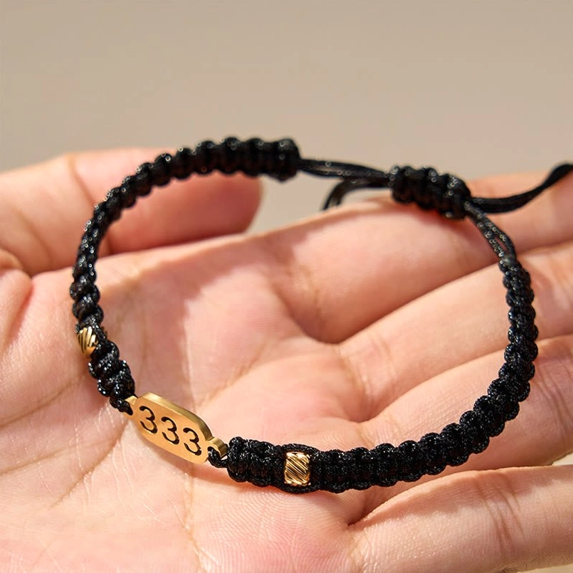 777 angel number red braided string bracelet wisdom intuition enlightenment