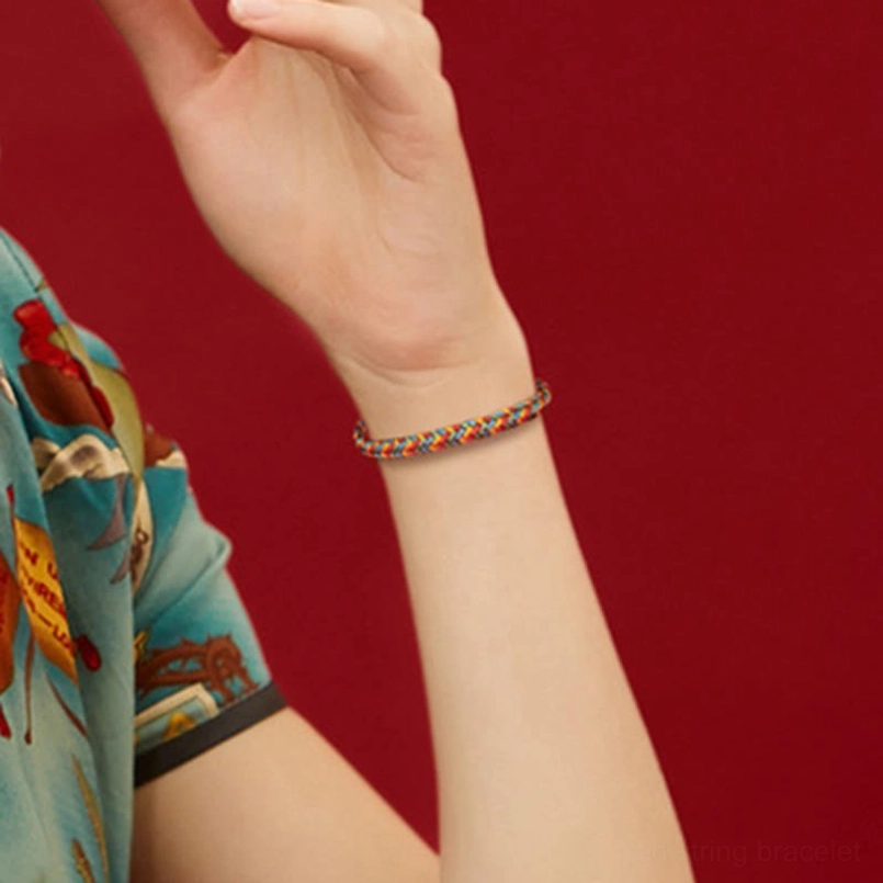 Detail Close Up 925 Sterling Silver Charm Red String Bracelet