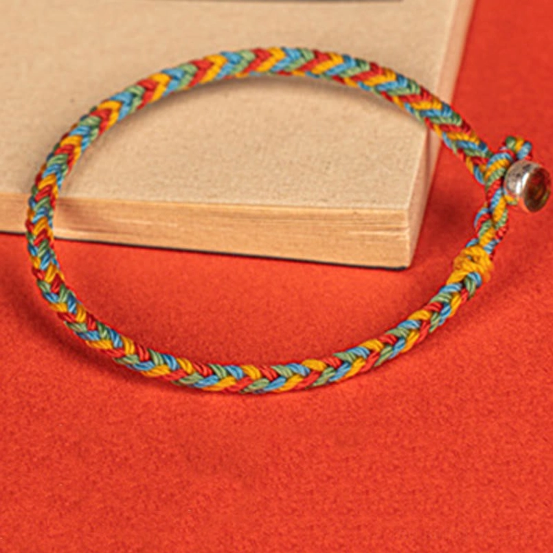 925 Sterling Silver Red String Luck Bracelet With Wooden Book Prop