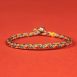 925 Sterling Silver Eight Thread Peace Knot Multicolor Lucky Red String Bracelet Main View