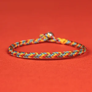 925 Sterling Silver Eight Thread Peace Knot Multicolor Lucky Red String Bracelet Main View