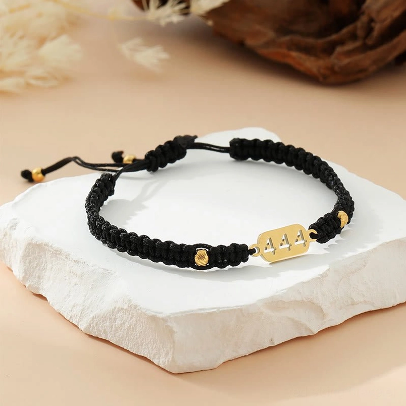 999 angel number black red braided bracelet with adjustable fit