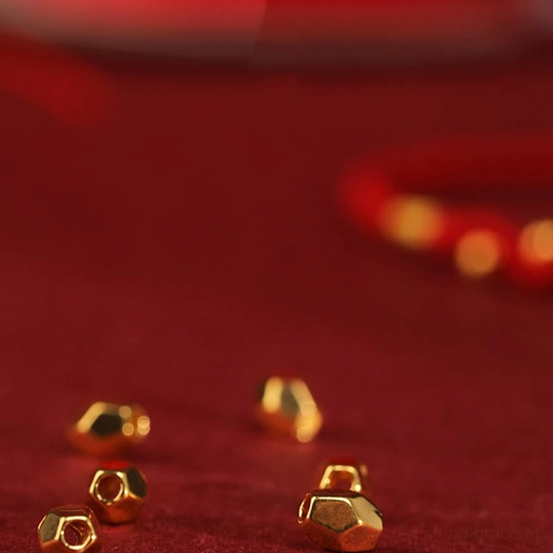 999 gold year of the snake red string bracelet product detail shot