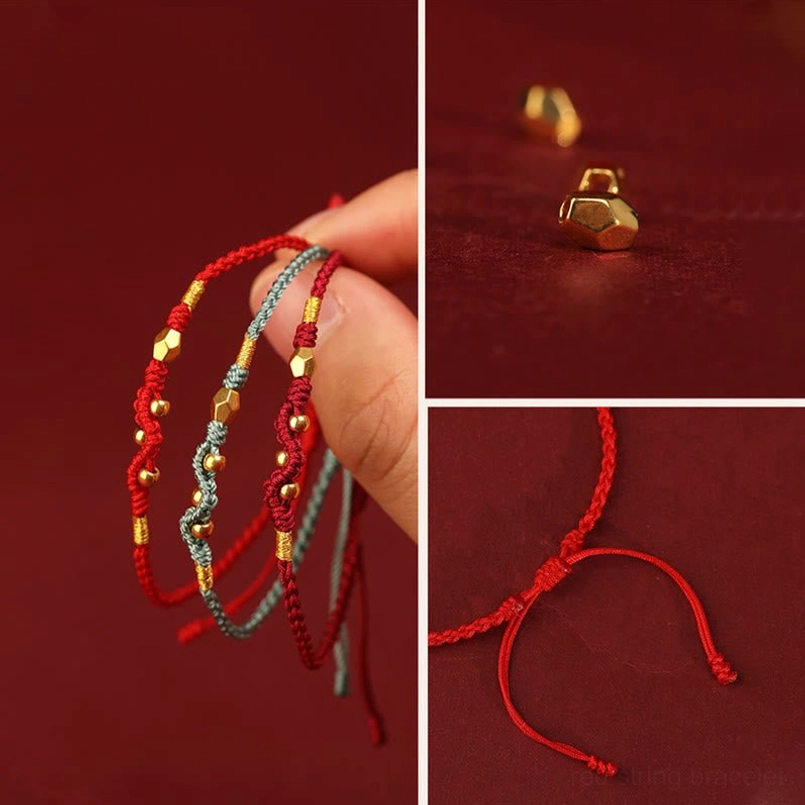 999 pure gold snake charm close up for year of the snake red string bracelet