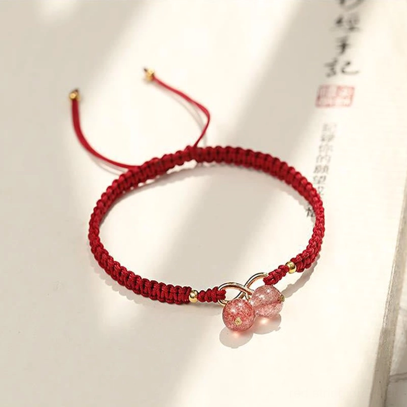 Adjustable Crystal Bracelet Red String - Size Guide Demonstration