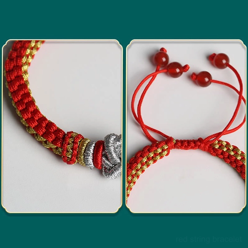 Adjustable true love knot lucky bracelet made with natural premium string materials