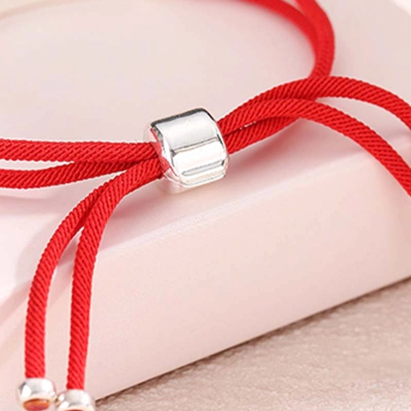 Adjustable red cord silver bracelet with sliding clasp perfect for gifting and daily wear