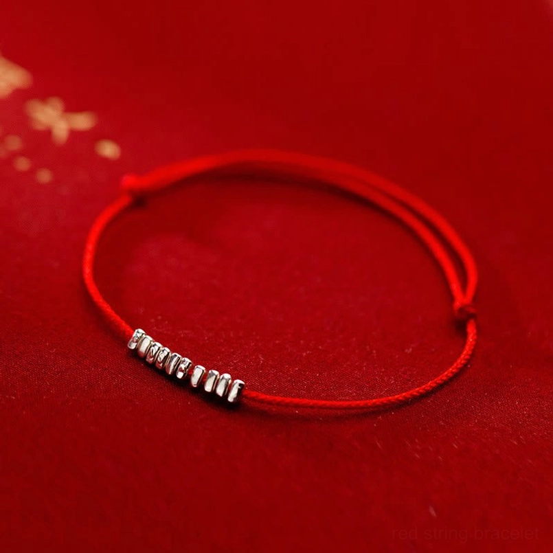 Silver red rope protection bracelet adjustable fit all sizes