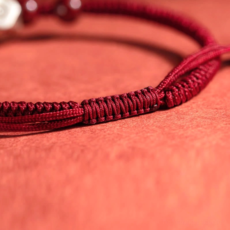 Adjustable sliding knot design of red string zodiac natal buddha bracelet for custom fit