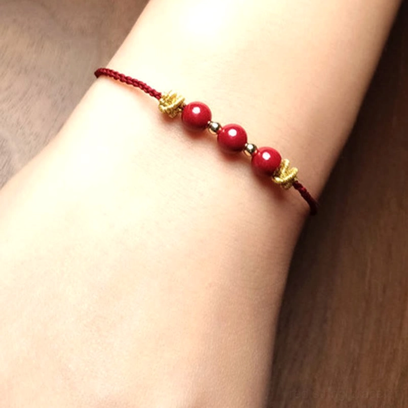 Multi color cinnabar bracelet collection side by side comparison
