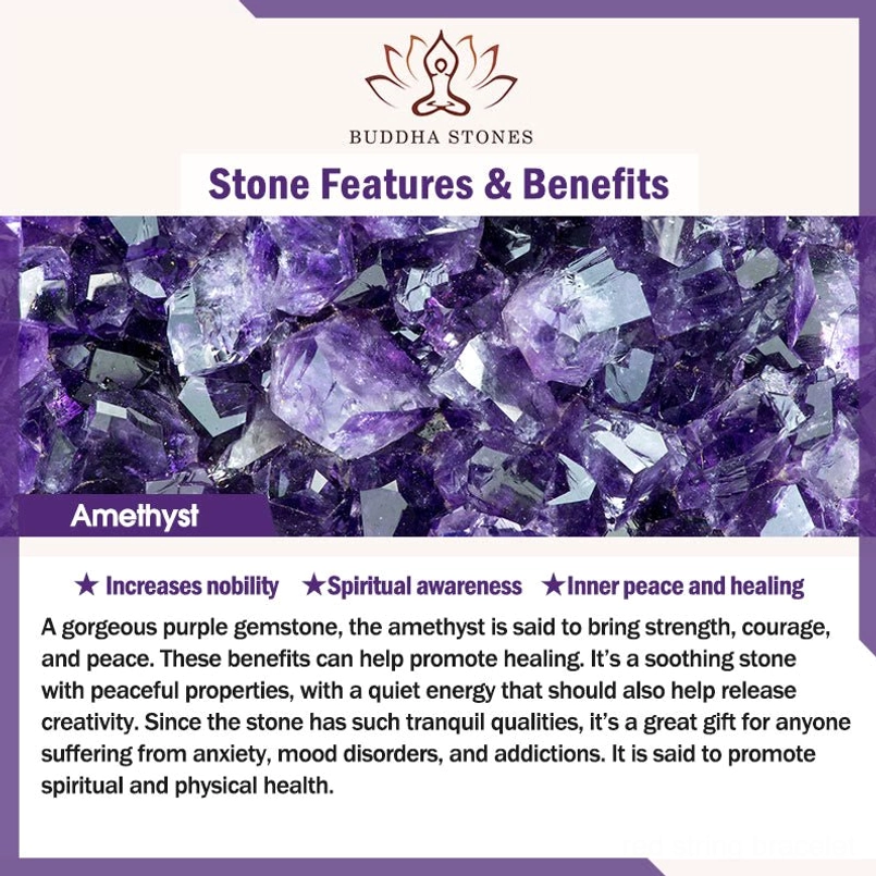 Amethyst healing crystal benefits and properties guide with purple amethyst cluster stone
