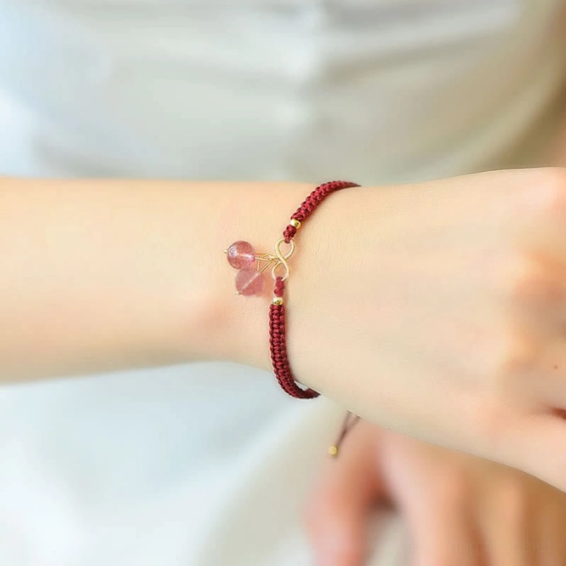 Amethyst Purple Crystal Red String Bracelet - Inner Peace and Healing