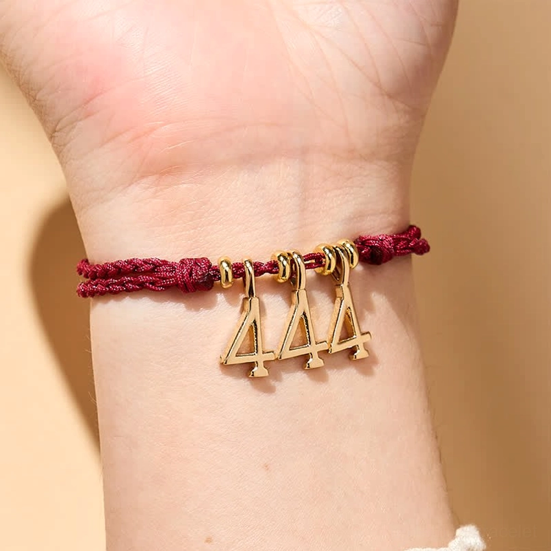 Wrist-worn angel number red string bracelet - comfortable fit and elegant styling