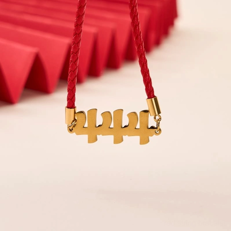 Angel Numbers 444 gold pendant red string bracelet stability protection
