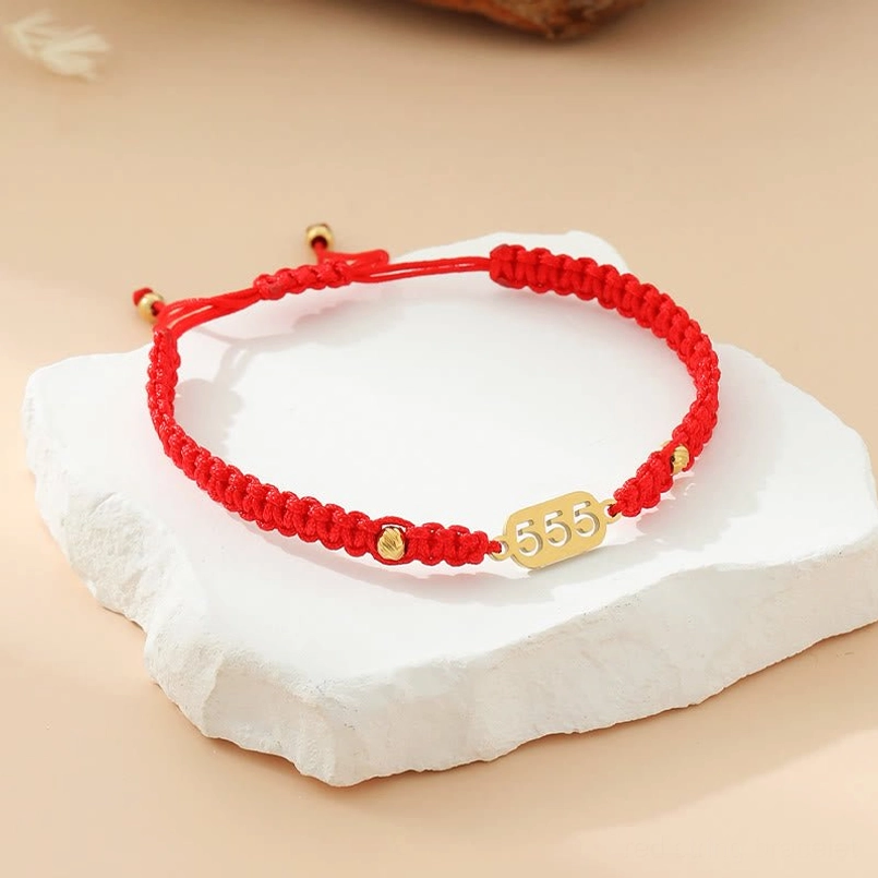 Handmade angel numbers bracelet premium rope titanium steel eco-friendly