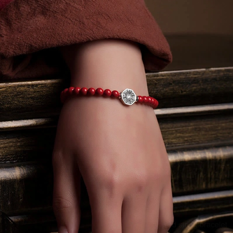 Bagua feng shui red string bracelet balance and harmony symbol