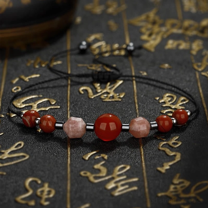 Adjustable waxed cord bracelet with copper accent beads and sliding knot closure