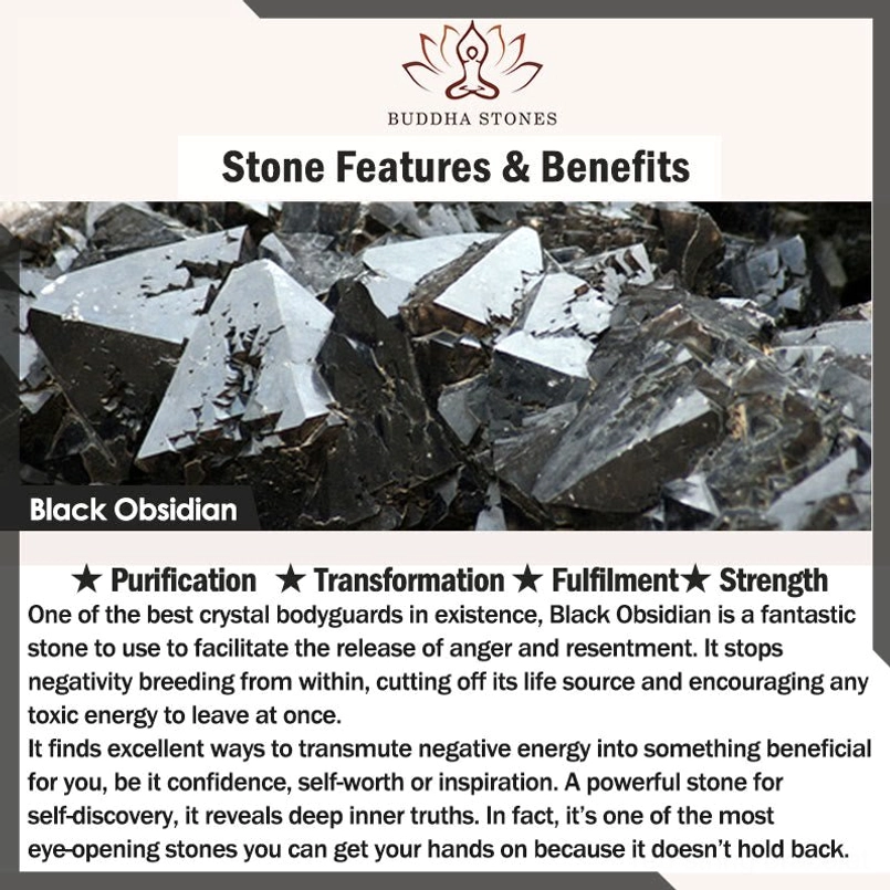 Raw black obsidian crystal specimens showing natural volcanic glass purifying strength benefits