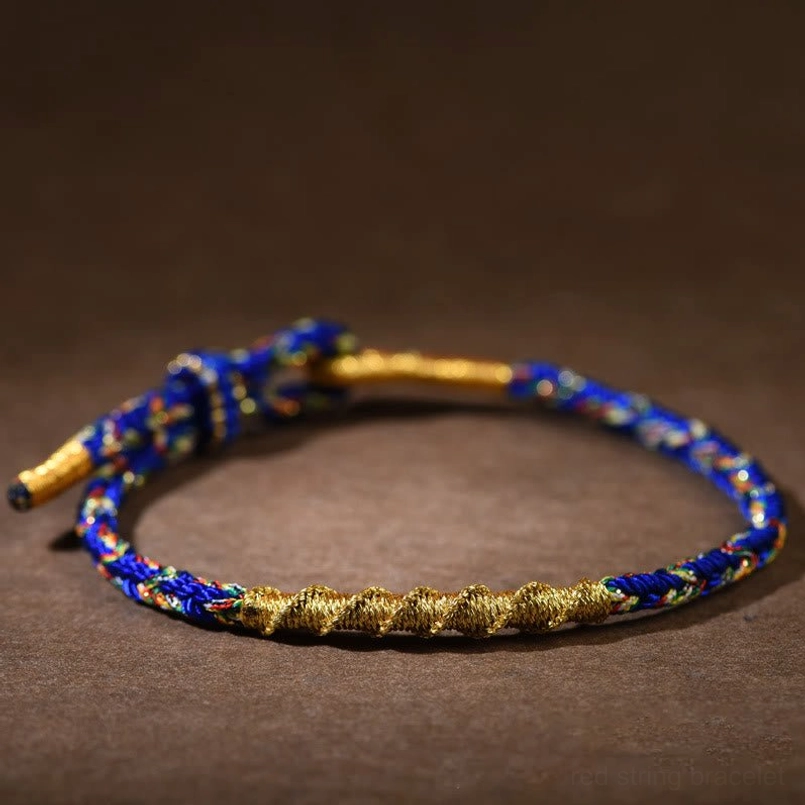 Blue Rat Thousand-armed Avalokitesvara red string bracelet closeup