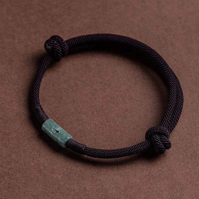 Brown Jade Rope Bracelet - Top-Down Flat Lay Product View