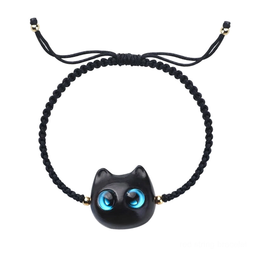 Lucky cat head charm bracelet gift box presentation handcrafted