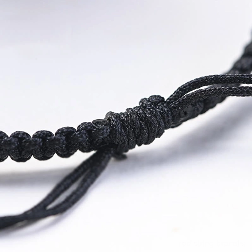 Hand-knotted adjustable bracelet closure detail handmade