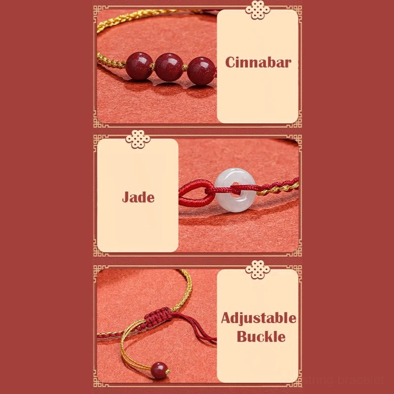 Cinnabar jade peace buckle bracelet collection multiple colors