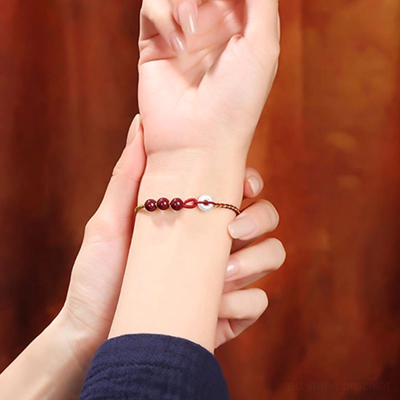 Cinnabar jade peace buckle bracelet wrist wear demonstration