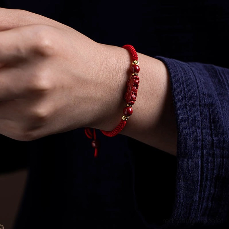 Cinnabar red string bracelet heritage collection style view