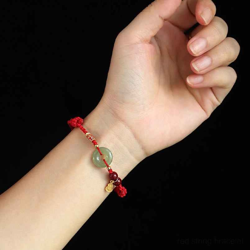 Close up shot of protection bracelet worn on female wrist