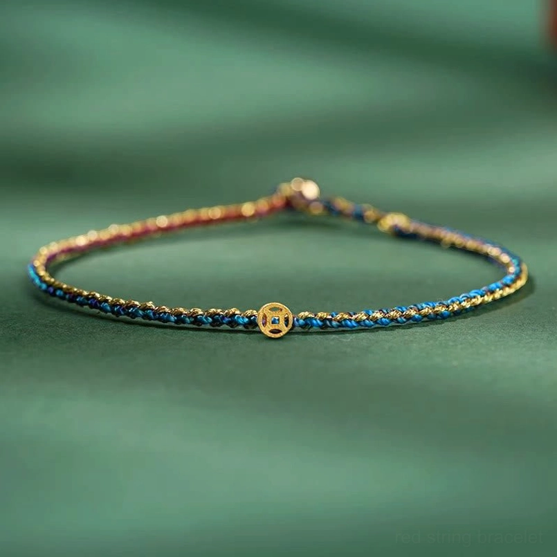 Colorful lucky coin bracelet gift set with multiple color options and spare gold charms