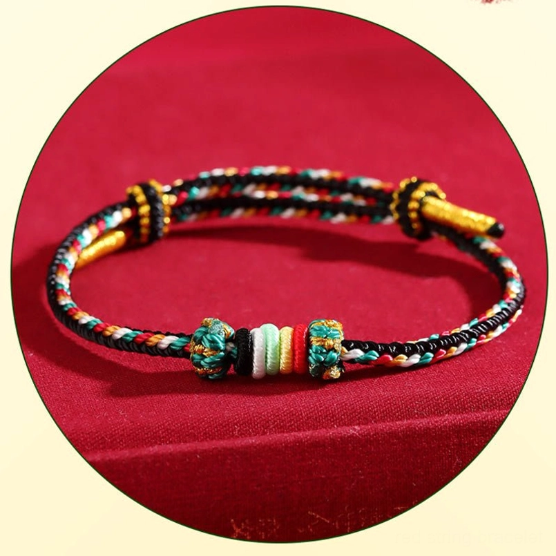 Completeness knot wuxing bracelet close-up showing intricate braided rope work and traditional Chinese knot detail