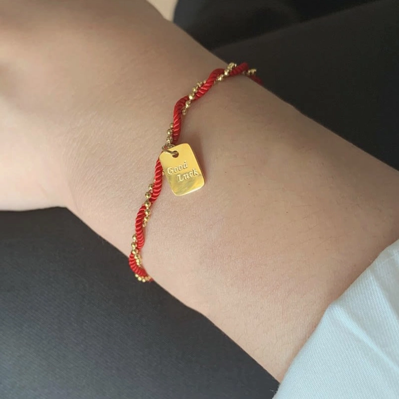 Red string protection bracelet two pieces couple matching shot
