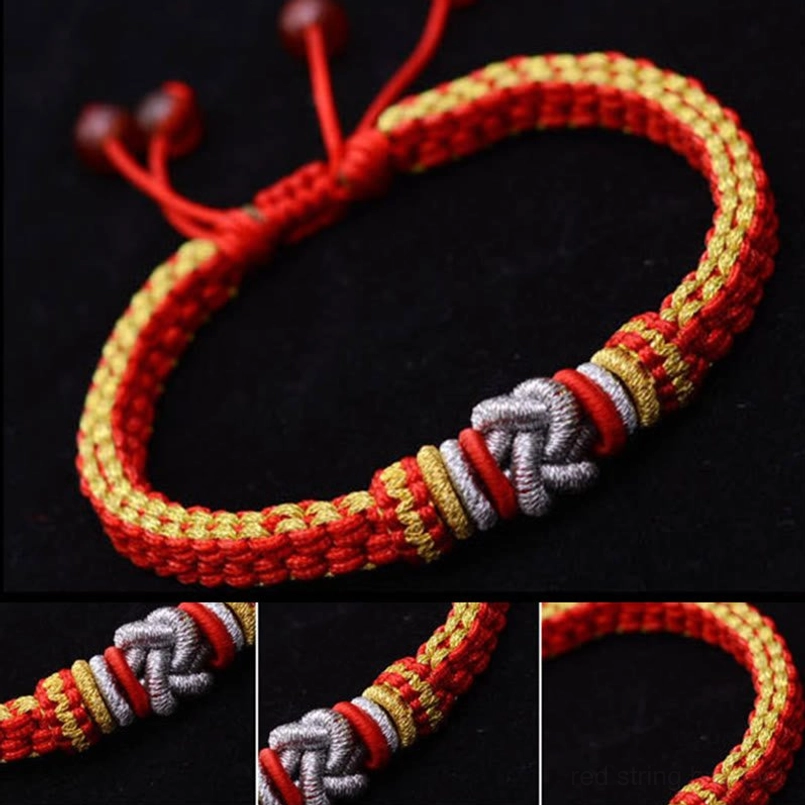 Red string bracelet with true love knot perfect for couples and soulmates