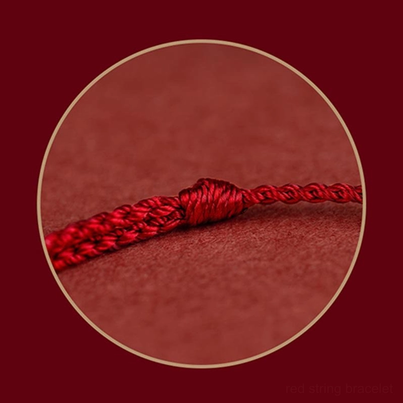 Dark red string endless knot bracelet with sterling silver charms
