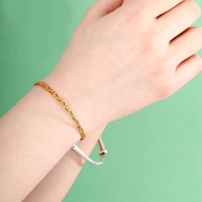 Multicolor dragon scale braided bracelet gift packaging with spiritual meaning and care instructions