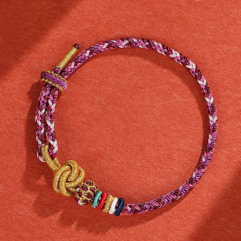 Dunhuang-inspired multicolor handwoven bracelet showing traditional weaving craftsmanship