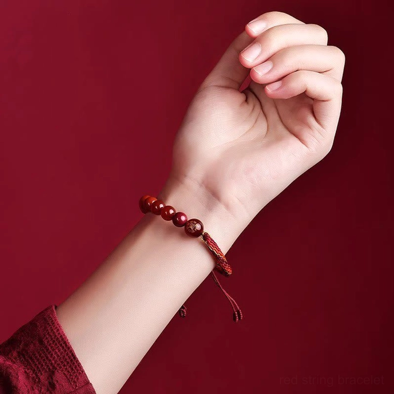 Yellow agate earth element reincarnation knot bracelet with braided cord