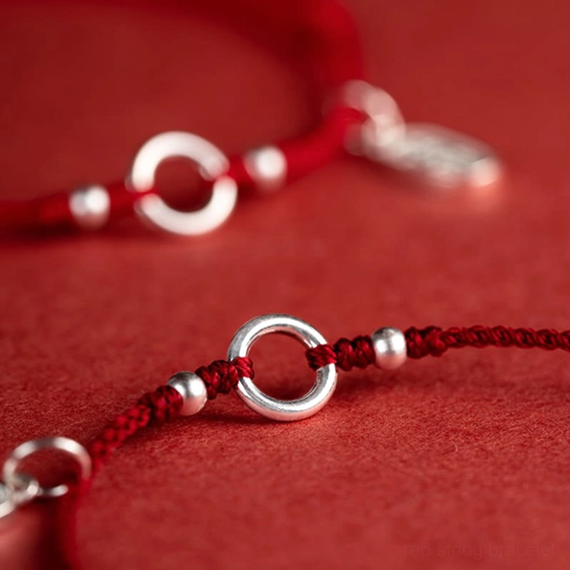 eastern spiritual red string bracelet silver pendant protective talisman