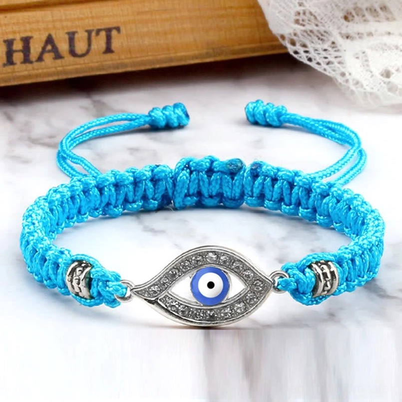 Evil eye bracelet material composition red string alloy charm