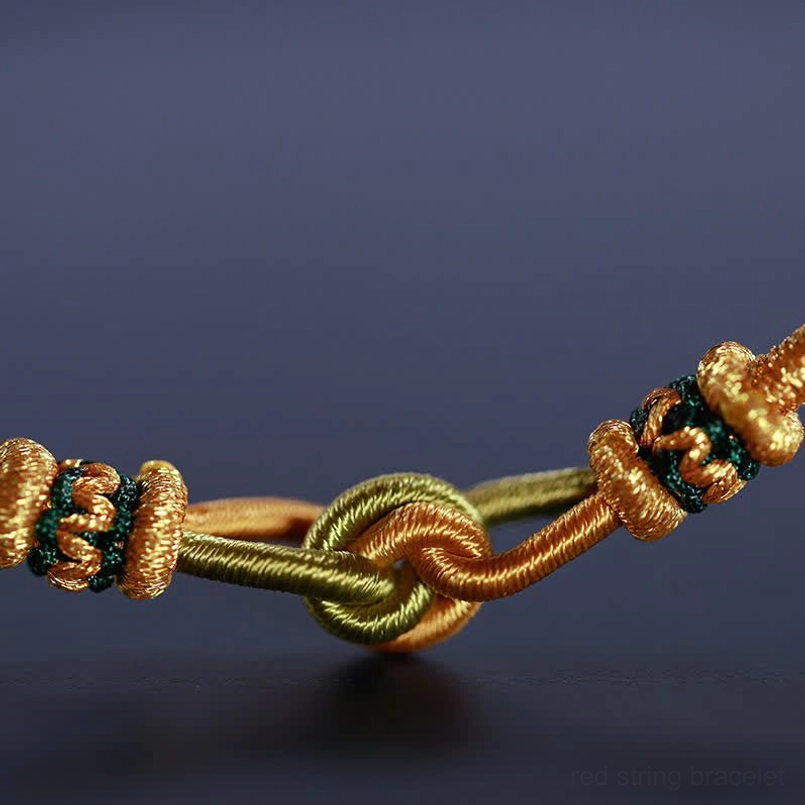 Handmade faith strength red string bracelet product detail shot