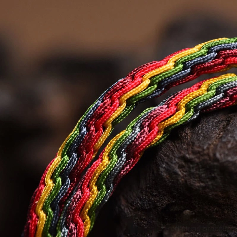Family luck braided bracelet full set product display