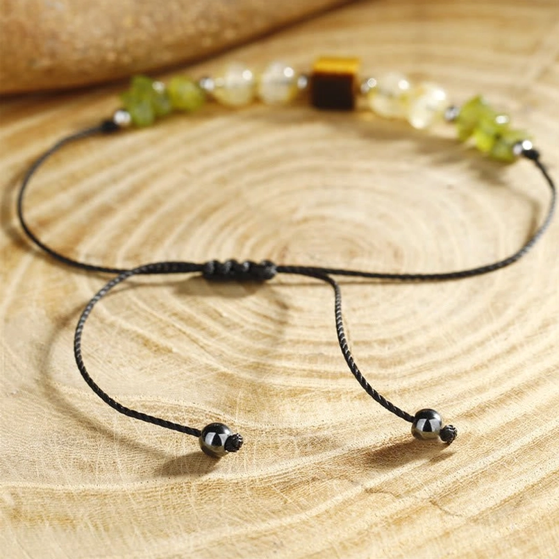 Find Your Joy bracelet gemstone beads and copper accents detailed view