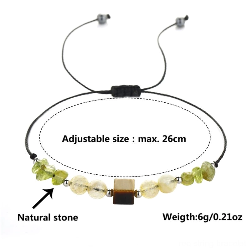 Find Your Joy Peridot Citrine Tiger Eye red string bracelet complete product view