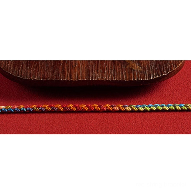 Lucky bracelet rainbow threads 925 silver clasp fate connection
