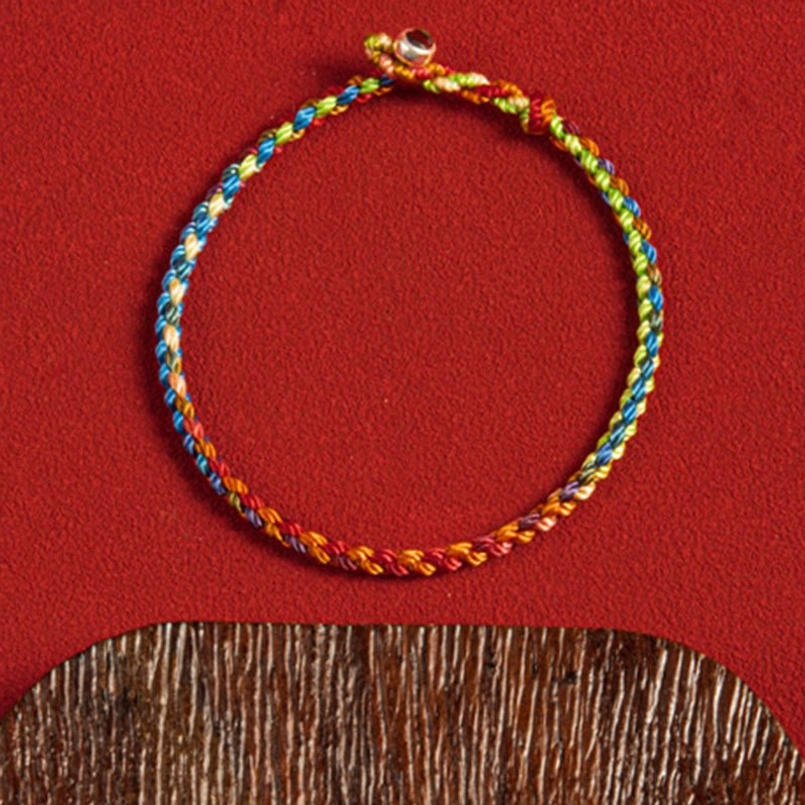 Red string protection bracelet sterling silver bell sacred blessing