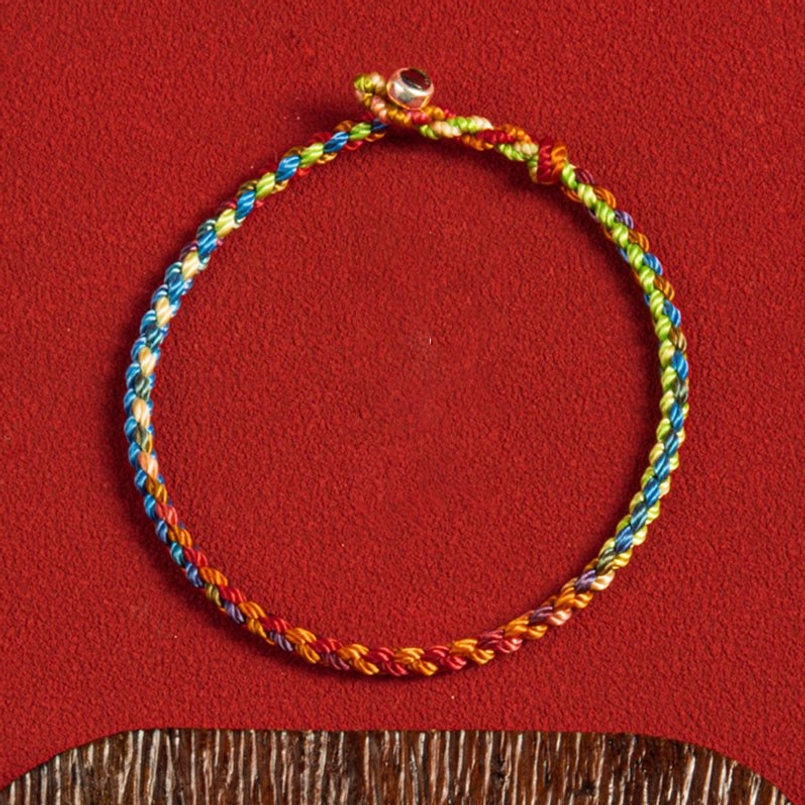 Red string bracelet handmade artisan crafted tibetan buddhist style